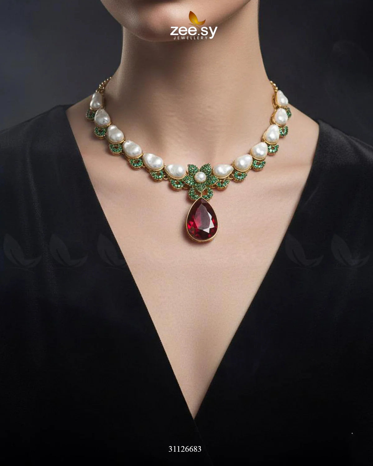 Oceanic Baroque Teardrop Necklace Set