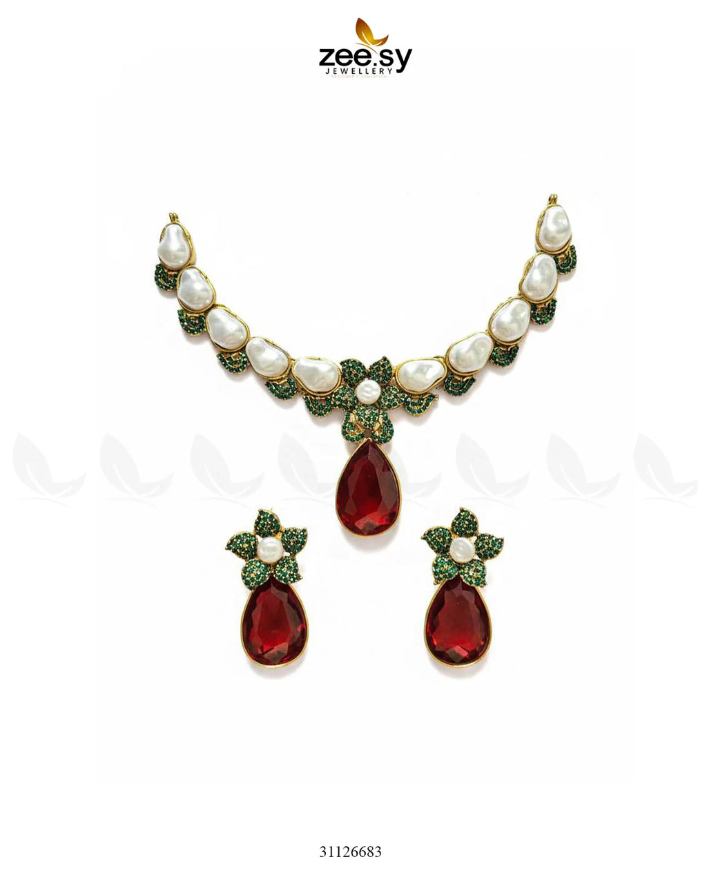 Oceanic Baroque Teardrop Necklace Set