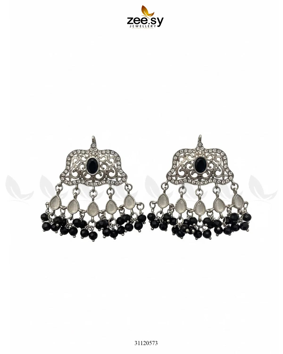 Elegant Tassel Moti Work Earrings